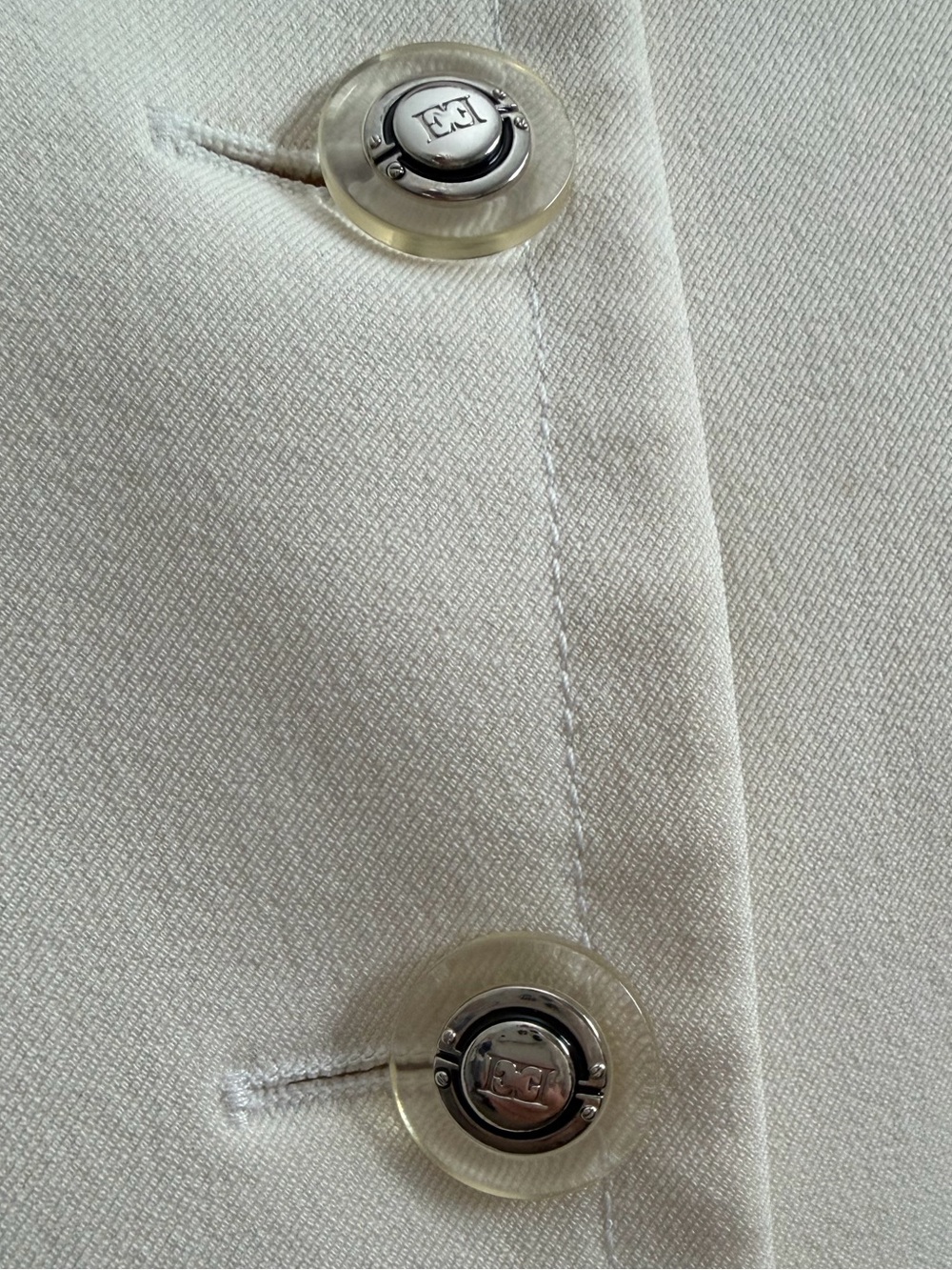 Vintage Escada Margaretha Ley Ivory Equestrian Horsebit Longline Blazer 40 - Picture 9 of 13